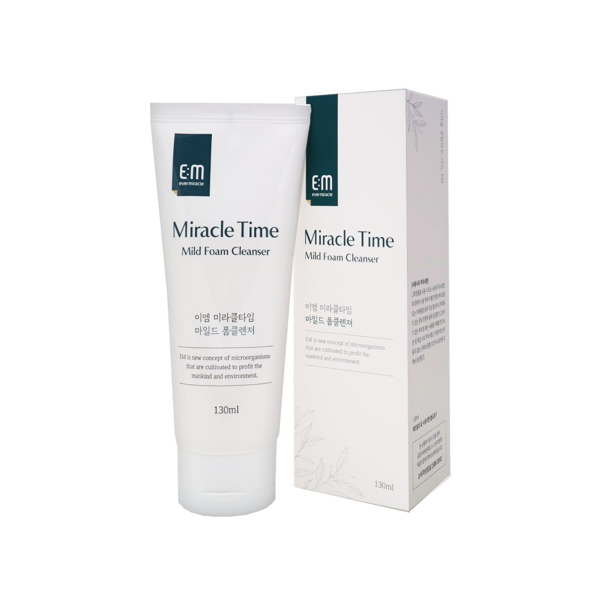 EVOME / Пенка для умывания EM Miracle Time Mild foam cleanser восстанавливающая мягкая с пробиотиками